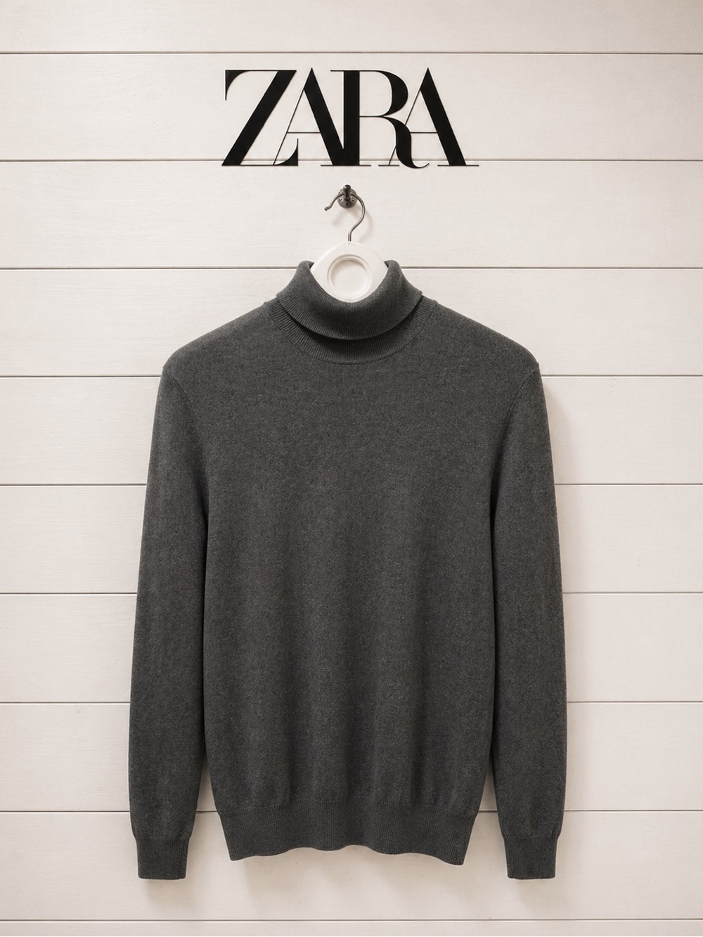 ZARA Gray Turtleneck Sweater – Size M (Men / Unisex)
